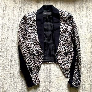 BCBG Animal print crop jacket xxs